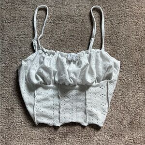 SHEIN White Eyelet Camisole Top